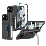 Magnetiline Klappkarp Google Pixel 11 Pro Fold Kaardipesa ja Jalatugedega P&otilde;rutuskindel PU Nahast Kate Google Pixel 11 Pro Fold gray