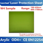 T&ouml;&ouml;stuslik Laser 1064nm Kaitseklaas Aken Proov L&auml;bipaistev Leht Akr&uuml;&uuml;l Ohutuskatte W4 Sample orange