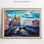 Teemanttikandid lossi maastik t&auml;isring 5D DIY teemantmaaling ristpistes 20X30CM