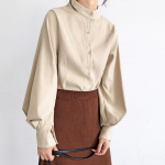 SCIONE s&auml;rk Vintage Lantern Sleeve S&uuml;gis Talvine Paks Naiste S&auml;rgipluusid Naiste avar s&auml;rk top S valge
