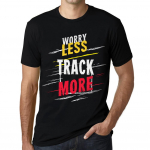 Meeste vintage T-s&auml;rk Graafiline T-s&auml;rk Muretsema V&auml;hem Track Rohkem Deep Must Valge Tekst XS must