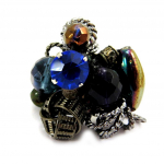 Les Tr&eacute;sors De Lily [A9213] - Bague Cr&eacute;ateur 'V&eacute;nus' Bleu / Argent&eacute; sinine