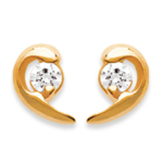 Les Tr&eacute;sors De Lily [C6350] - kullatud k&otilde;rvar&otilde;ngad 'C&acirc;lin' Kuldne valge - 8x4 mm valge