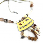 Les Tr&eacute;sors De Lily [E0659] - Collier Cr&eacute;ateur 'Mimosas' Beige beež