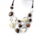 Les Tr&eacute;sors De Lily [H9862] - Collier Cr&eacute;ateur 'M&eacute;tisse' marron beige pruun