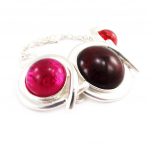 Dolce Vita [J4155] - Bracelet Cr&eacute;ateur 'Dragibus' rose rouge argent&eacute; punane