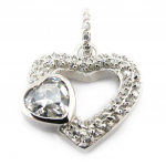 Les Tr&eacute;sors De Lily [J5257] - Pendentif Argent 'Love Divine' blanc valge