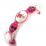 Les Tr&eacute;sors De Lily [J8561] - Bracelet cr&eacute;ateur shambhala 'T&ecirc;te de Mort' liberty rose fuschia Heleroosa