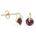 Les Tr&eacute;sors De Lily [J9533] - kullatud  Cristal  kuldse granaadiga k&otilde;rvar&otilde;ngad - 10x6 mm punane