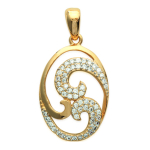 Les Tr&eacute;sors De Lily [K1430] - kullatud ripats  Goddess  valge kuld - 30x15 mm kuld