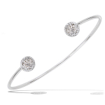 Les Tr&eacute;sors De Lily [Q1067] - Bracelet argent 'Thai' argent&eacute; (rhodi&eacute;) - 55x45 mm 8 mm h&otilde;be