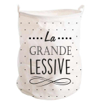 Les Tr&eacute;sors De Lily [Q1942] &ndash; beež 'Messages' puuvillane pesukorv (La Grande Lessive) &ndash; 50x40 cm beež