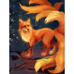 5D DIY teemantmaal T&auml;is &uuml;mmargune Cool Fox teemanttikandid 20X30CM