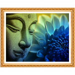 Buddha&Lootose ikoon Teemantmaal Ristpistemustriga Tikand t&auml;is&uuml;mmargune kivist hobi 20X30CM