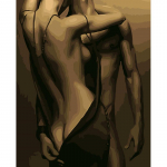 Seksikas paar. Joonis isetegemise digitaalne maal numbrite j&auml;rgi Moodne seinakunst L&otilde;uendimaaling J&otilde;ulud unikaalne kingitus Kodukaunistus 40x50cm 40x50cm no frame