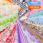 100 tk. DIY erineva mustriga lilledega tr&uuml;kitud lapiline puuvillane riie riide &otilde;mblemine teppimisriie 100pcs & 100x100mm
