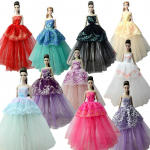 10pcs/lot Doll Clothes For Barbie Doll Outfit Formal Evening Dresses Clothes For Barbie Doll Party Gown 1/6 Doll Accessories Toy mitmev&auml;rviline