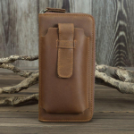 Retro meeste k&auml;sirahakoti kaardihoidja Crazy Horse nahast suured siduriga rahakotid veisenahast mobiilikott pruun