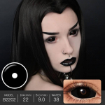 22MM Sclera l&auml;&auml;tsed k&otilde;ik mustad 1paar Halloweeni kontaktl&auml;&auml;tsed Cosplay-l&auml;&auml;tsed valged l&auml;&auml;tsed punase v&otilde;rguga t&auml;issilmsed l&auml;&auml;tsed, hullud objektiivid 22MM punane kuum v&auml;rv