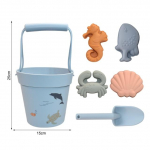 6 TK Silikoonist v&auml;listingimustes kasutatavate liiva&auml;mbrite m&auml;nguasjade komplekt Pehme armas loomamudel Mini liivakaevamisk&uuml;hvlid Komplektid Baby Liiva Vesi M&auml;ngi Rannam&auml;nguasjad silicone sand bucket