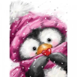 Teemanttikandid Loom Armas Pingviin Ristpiste Teemantmaal T&auml;isruudukujuline &uuml;mmargune mosaiik Lastetoa j&otilde;ulukaunistus Full Round (20X30CM)