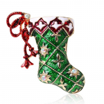 Blucome Christmas Enamal Pross Roheline Soki Kuju Korsaat Naistele Mehed Lapsed Riided M&uuml;ts Hijab Pin J&otilde;ulutarvikud Kingitused roheline