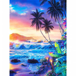 5D DIY Teemantmaaling P&auml;ikeseloojang Meremaastik Teemanttikandid Maastiku Ristpistes T&auml;is&uuml;mmargune puur K&auml;sit&ouml;&ouml; Kodukaunistuse kingitus Full Round 15x20CM