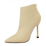 Vintage talve l&uuml;hikesed naiste saapad &otilde;hukese kontsaga 10,5 cm &uuml;lik&otilde;rge kontsaga seksikad l&uuml;hikesed saapad 40 beež