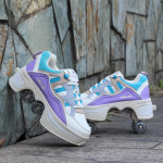 Deformatsioonijalatsid Invisible Four-Wheel Double-Row Dual-Use Spordijalatsid Rulluisud Laste Rulluisukingad 42