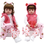 BZDOLL Alive 47cm Baby Reborn nukk pehmest riidest korpusega (Pehme silikoonist j&auml;se) Realistlik vasts&uuml;ndinud beebide t&uuml;drukute m&auml;nguasjad s&uuml;nnip&auml;evakingitus Giraffe