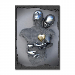 3D visuaalne kuldne h&otilde;bedane seinakunstipildid metallist kaasaegne skandinaaviap&auml;rane isikup&auml;rastatud l&otilde;uend interj&ouml;&ouml;rimaalingud prindid kodukaunistus 30x40cm
