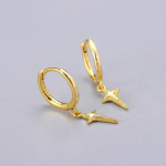 ANENJERY Cross Star Hoop k&otilde;rvar&otilde;ngad Naiste lihtsad kuldsed prantsuse k&otilde;rvar&otilde;ngad hulgim&uuml;&uuml;k kuldne