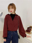 S&auml;rgid Naiste S&uuml;gis Uus Saabumine Patchwork Fake Kaheosalised kilpkonnaga topid pikkade varrukatega Retro T&auml;iesti sobivad Daily Chic Lahe Trendikas Kuum XS sinine
