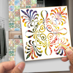 10/15/20/30cm V&auml;rvilised Mandala k&otilde;vad plaadid P&otilde;randa seinakleebised K&ouml;&ouml;gi WC lauad Dekoratsioonitapeet L&auml;ikiv pind PVC Kunst Seinapilt 10cmX10cmX10pcs