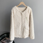 Naiste s&uuml;gistalvine karusnahk &uuml;hes t&uuml;kis &otilde;huke karvane p&otilde;hjuslik &scaron;ikk jope Lahti lukuga jope M beež