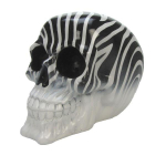 Les Tr&eacute;sors De Lily [A2661] &ndash; vaigust kujuke  Skull  must valge (sebra) - 15x12x10 cm must