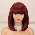 LISI HAIR L&uuml;hikesed sirged pruun Bob parukas tukkidega naistele S&uuml;nteetilisest kuumakindlast kiust Cosplay igap&auml;evaseks kandmiseks &otilde;lgade pikkusega parukas 30 cm