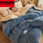 Coral Velvet tekk puuvillase vatiga Pehme &uuml;mberp&ouml;&ouml;ratav samet tihendab soojas hoidev kuhjaga tekk s&uuml;damikuga madrats Siidniit hingav s&uuml;gis ja talv 200cm*230cm(4kg) sinine
