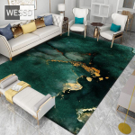 Kuldse geomeetrilise tr&uuml;kiga roheline elutoavaip koridori ja lastetoa kohandamiseks 120x180cm 1pcs