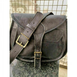 K&auml;sitsi valmistatud mustast nahast &otilde;lakott naiste k&auml;ekott Sling Messenger Cross Body 13x10x5 must