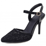 Uued Stiletto varvaste sandaalid naiste pitsiga, terava lukuga seljaga k&otilde;rged kontsad, naiste 30-48 suur suurus 34 roosa