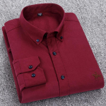 Mood tippkvaliteediga meeste pidulikud kleit-s&auml;rgid pikkade varrukatega valge puhtast puuvillast &auml;riline Slim Fit suures kontoris 3XL punane