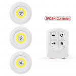LED-valgusti COB kapialune valgus &ouml;&ouml;valgus juhtmevaba kaugjuhtimispuldiga h&auml;mardatav riidekapi lamp 3W &uuml;lihele kapivalgusti YSXX 1+3COB warm light