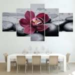 5 paneeli Maastik Orhidee Must Veeris L&otilde;uend Maalimine Plakatid ja tr&uuml;kised Seinakunstipildid Elutuba Kodukaunistus Ilma raamita 30x40cm*2 30x60cm*2 30x80cm*1