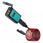 SAE USB-adapter, veekindel mootorratta USB-telefoni laadija 6,8A Max Dual USB QC 3.0, kiirlaadimine voltmeetriga / v&auml;ljal&uuml;litusl&uuml;litiga, 3 paigaldusviisi 6.66x3.8x2.13cm must