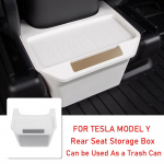 Tesla mudeli Y jaoks tagumise keskjuhtimispuldi hoiukasti TPE stiilis autokonsooli organzier kandiku&uuml;mbris Tesla mudeli Y jaoks valge