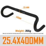 V&otilde;idus&otilde;idulenks, alumiiniumist maanteeratta juhtraud, 25,4/31,8 mm maanteeratta juhtraud, 380/400/420/440 mm jalgratta rool black