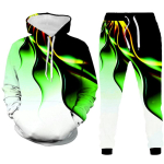 Mens Fashion Cool Lightning Print 3D dressid Crewneck Sweatsh XL green