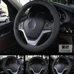 Nahast auto roolikate 37CM-38CM auto stiilis interj&ouml;&ouml;ri tarvikud Sport Auto rooliratta katted libisemisvastased must