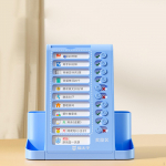 Laua organiseerija pliiatsihoidja vitriin, 2-&uuml;hes kaasaegne dekoratiivne hoiukarp t&ouml;&ouml;laual elamiseks sinine